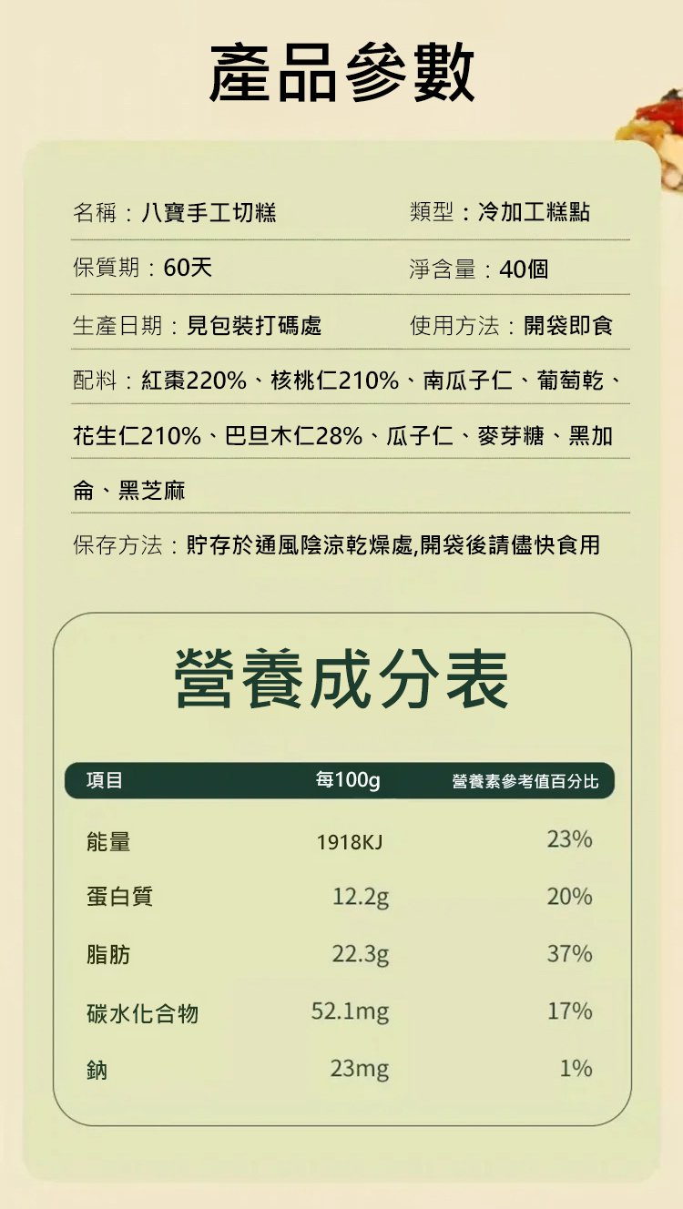 24add969afad11bd2de3f6308bd38dda 【糖友可吃】黃耆黨參八寶切糕