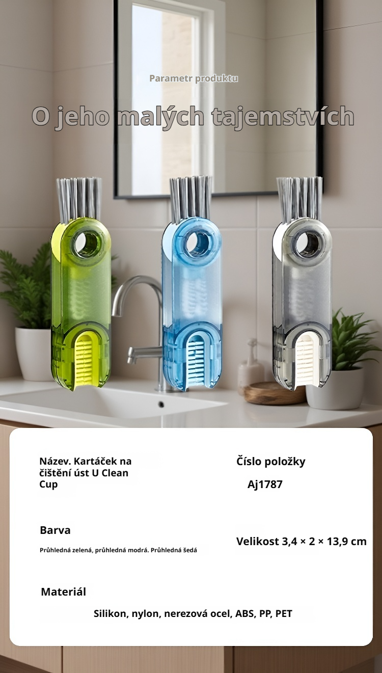 Kartáč na nádobí s ergonomickou rukojetí