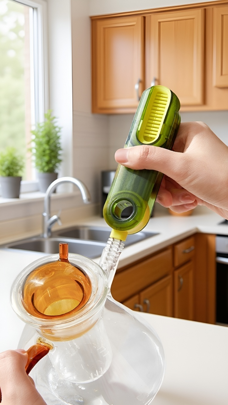 Brosse rotative ergonomique pour bouteille isotherme