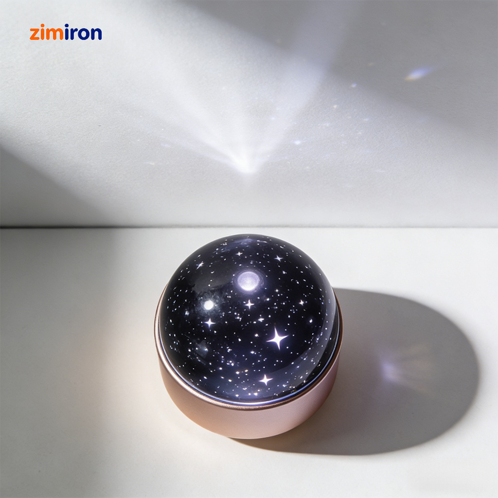 Starry Sky Projection Night Light illuminating a bedroom ceiling