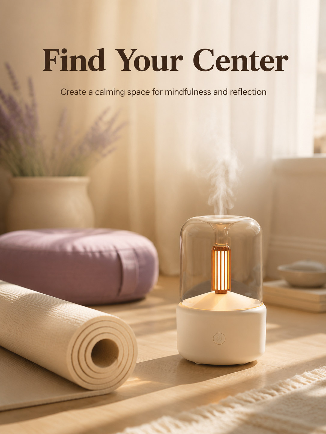 Candlelight Ambiance Diffuser in bedroom setting
