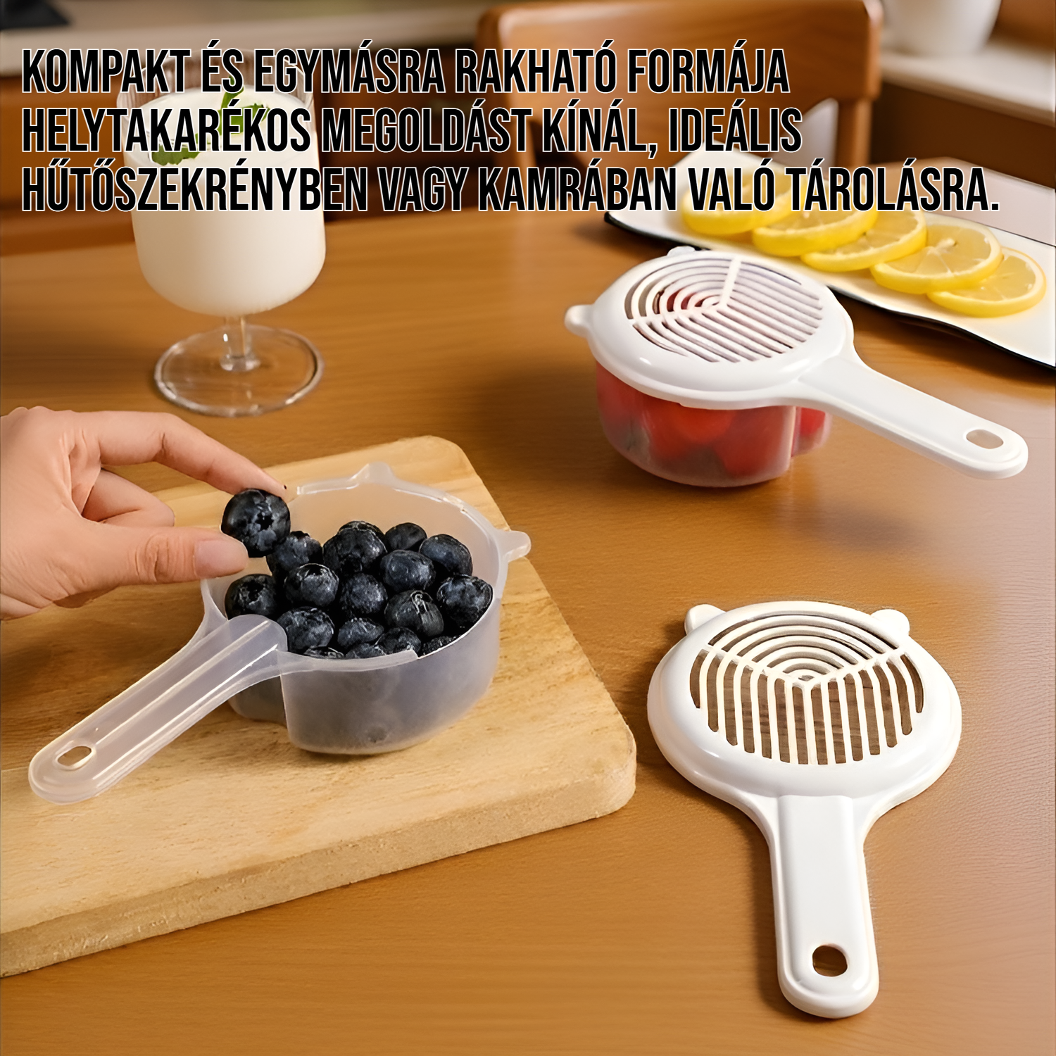 Ételleszívás tároló doboz használat közben