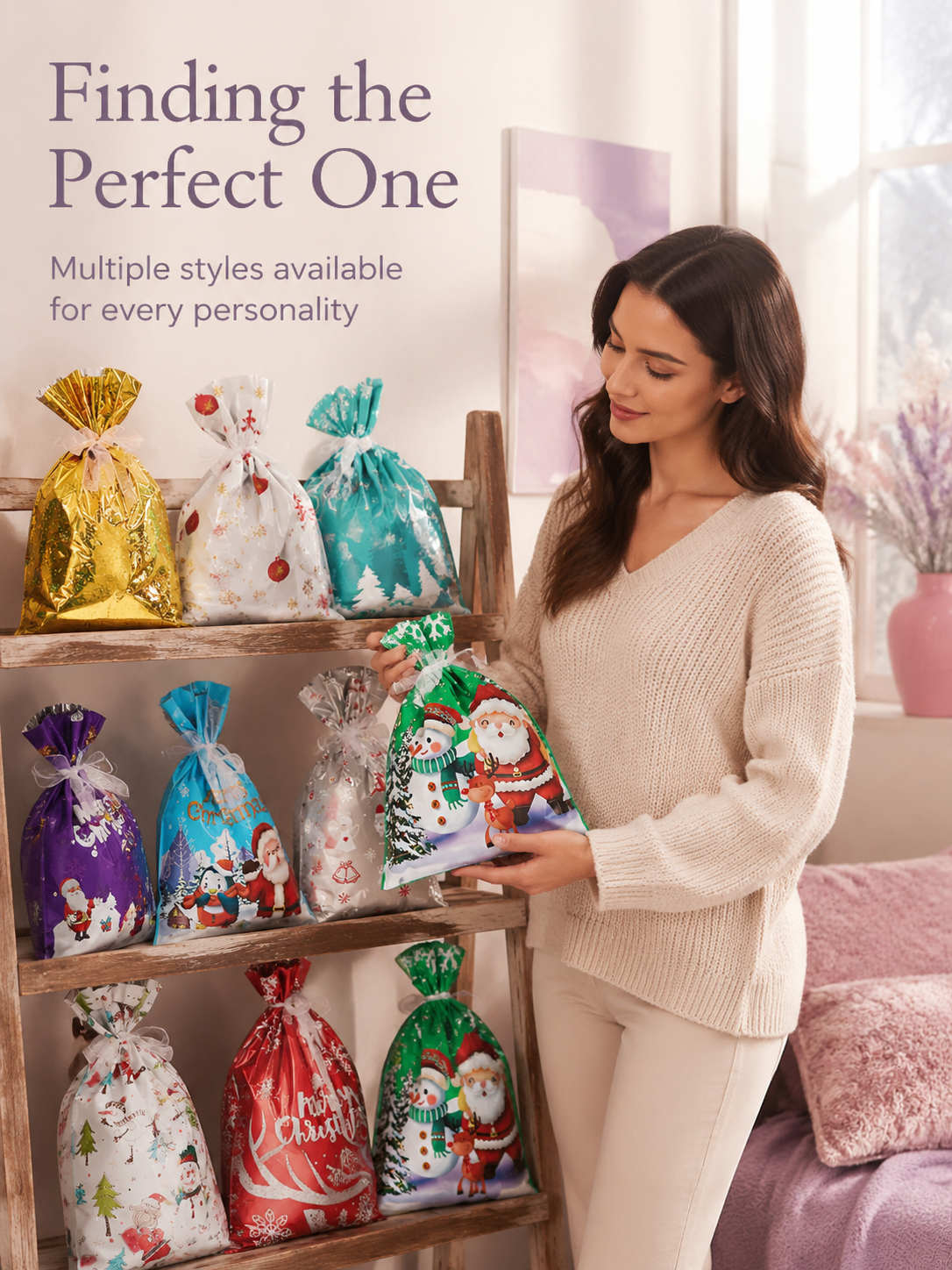 Holiday themed gift bags for family celebrations
