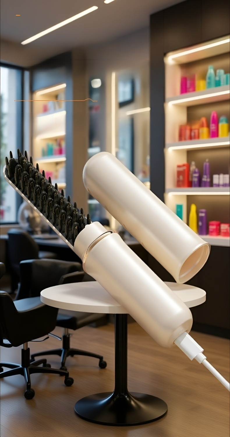 Haarstyling mit wiederaufladbarem Volumenkamm