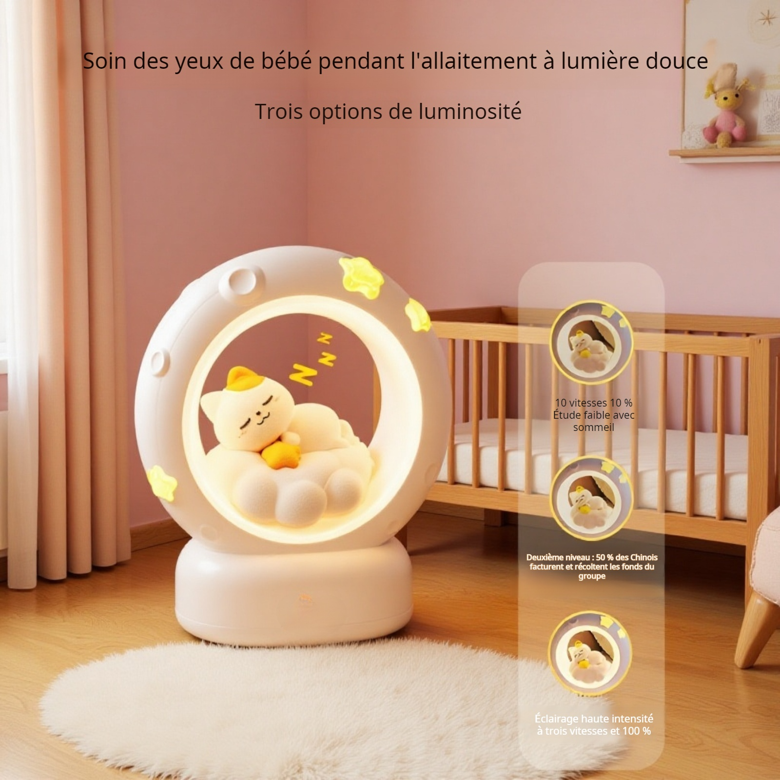 Lampe chat rechargeable Type-C en gros plan