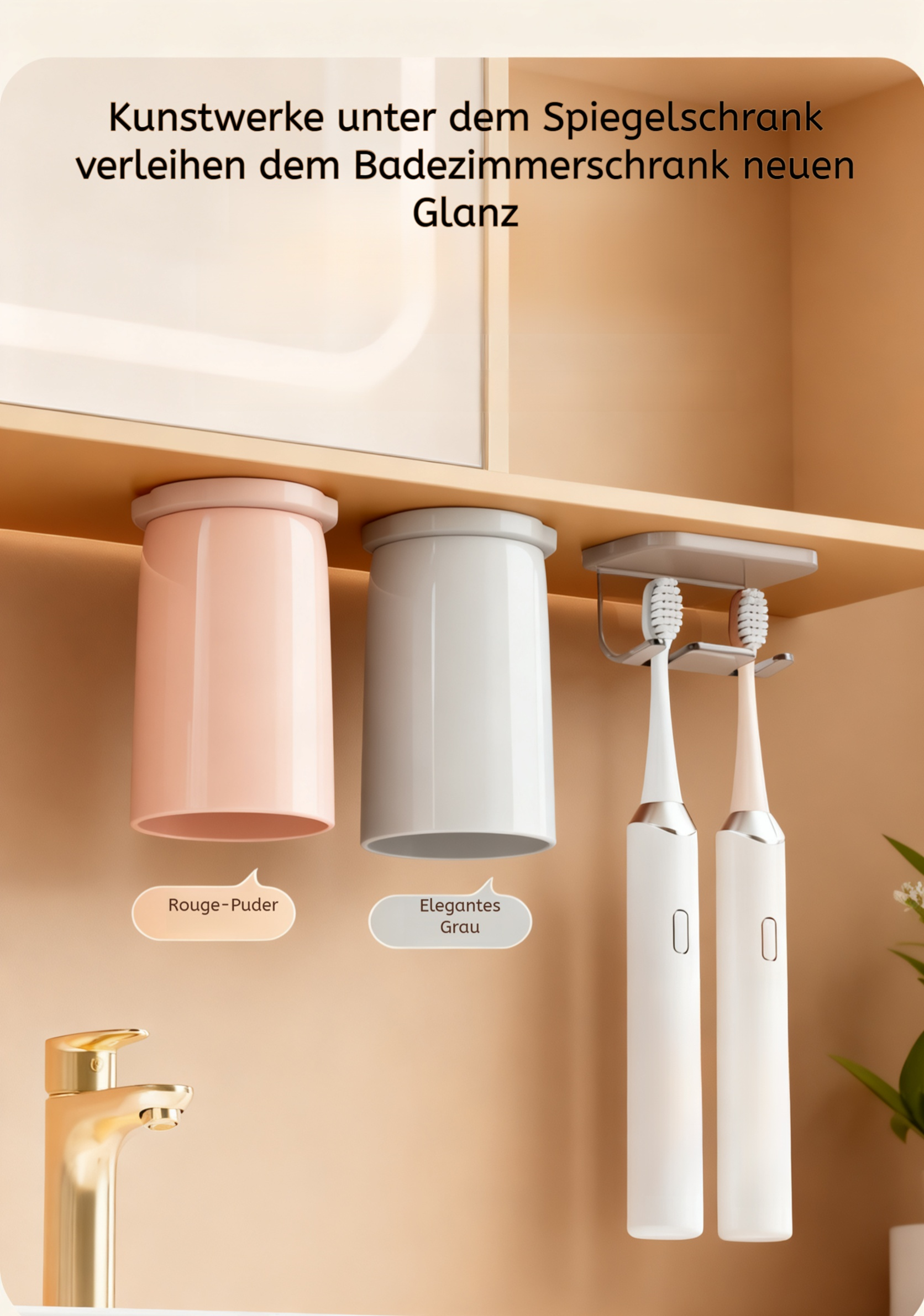 Platzsparender Zahnbürstenhalter im Badezimmerschrank