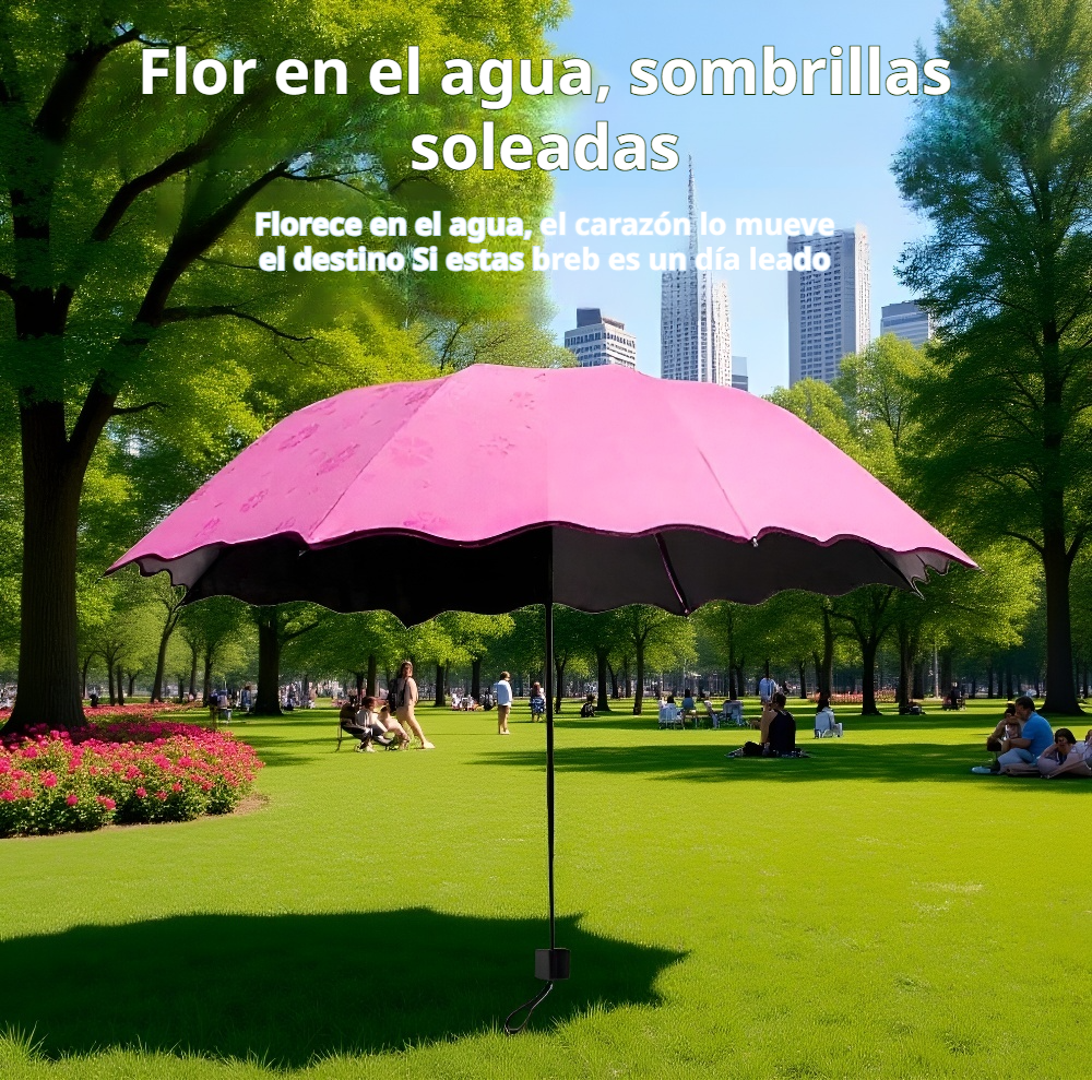 Paraguas plegable resistente al agua con diseño floral