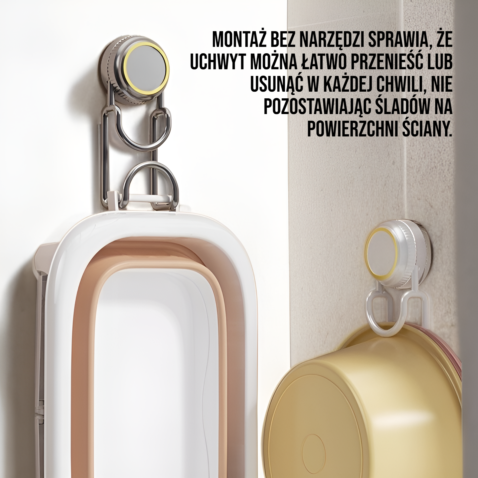 Montaż uchwytu ściennego do wanny bez wiercenia