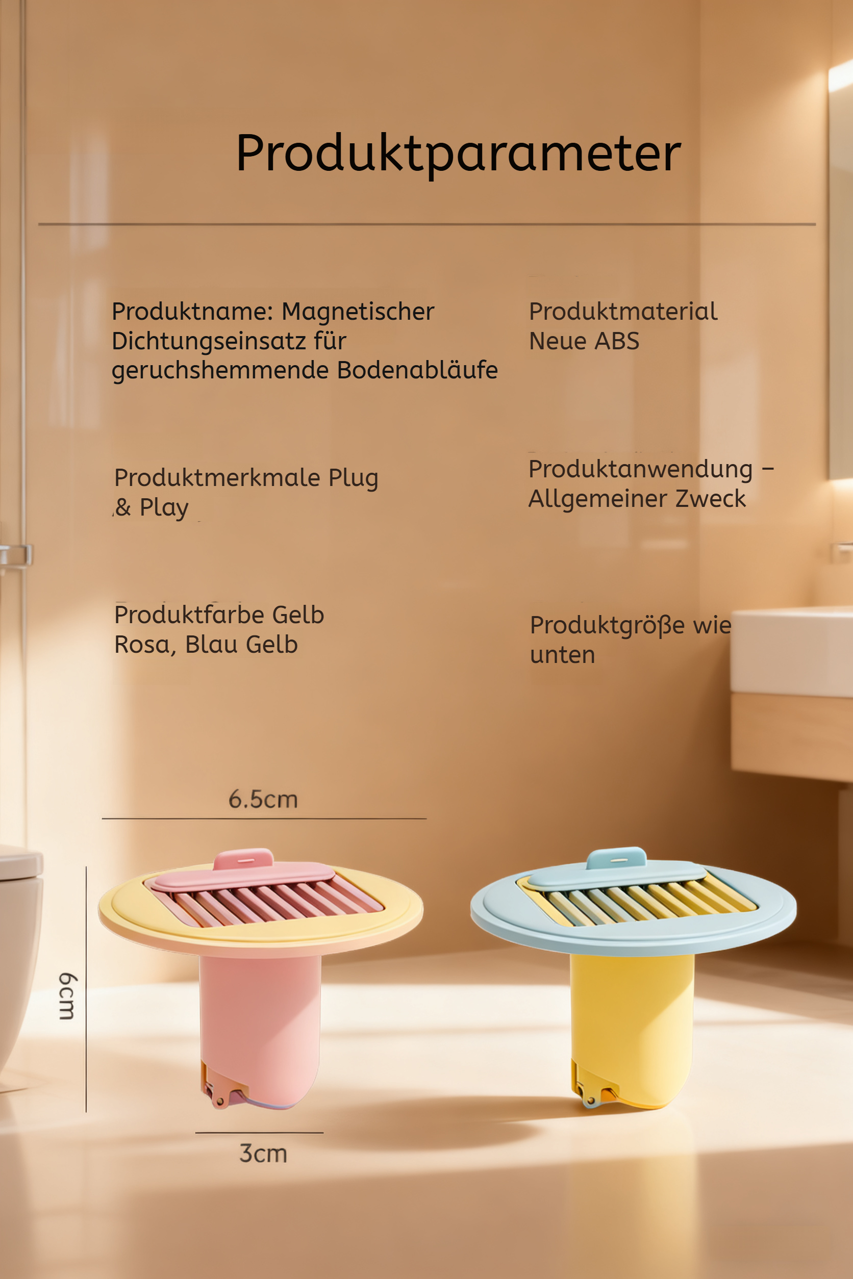 Hochwertiger Geruchsverschluss für Sanitärbereiche