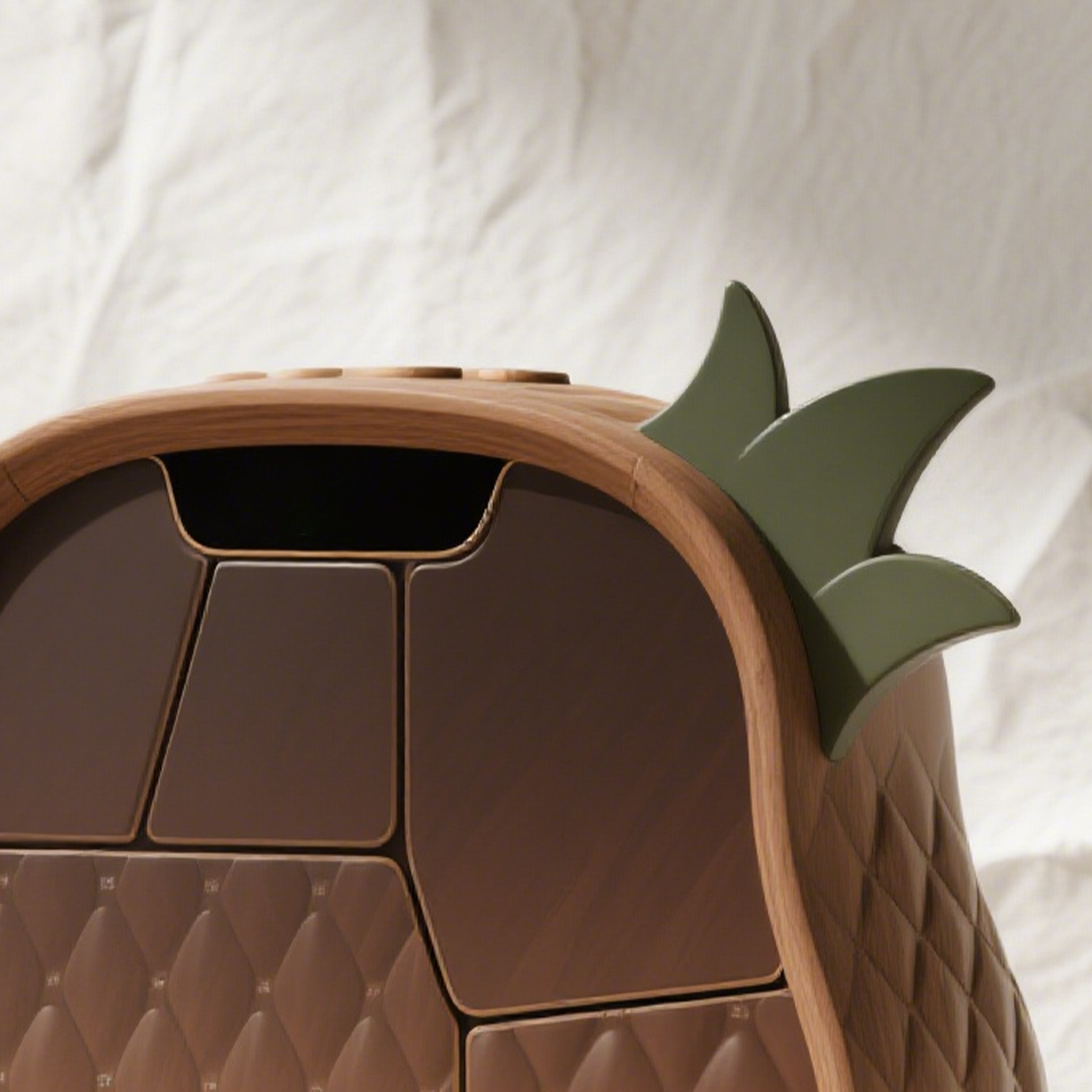 Zbliżenie na detale drewna brzoskwiniowego głośnika