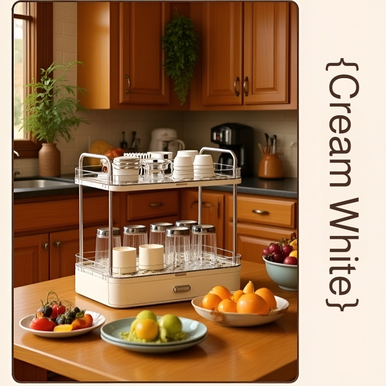 Desktop cup holder organizer with drainage rack on office desk