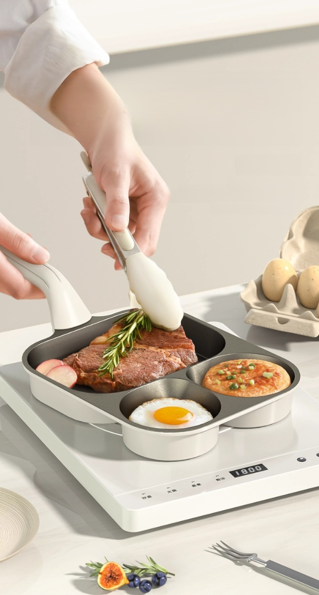 3-in-1 Bratpfanne für Zuhause – multifunktionale Frühstückspfanne
