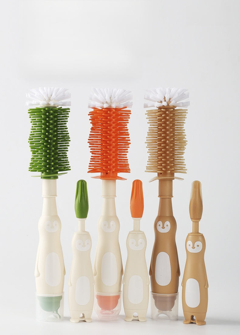 多機能シリコンナイロンボトルブラシセット全体画像