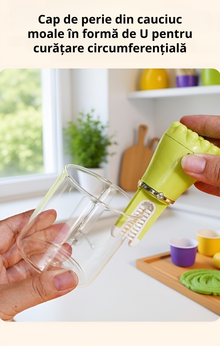 Perie multifuncțională pentru pahare, căni și sticle