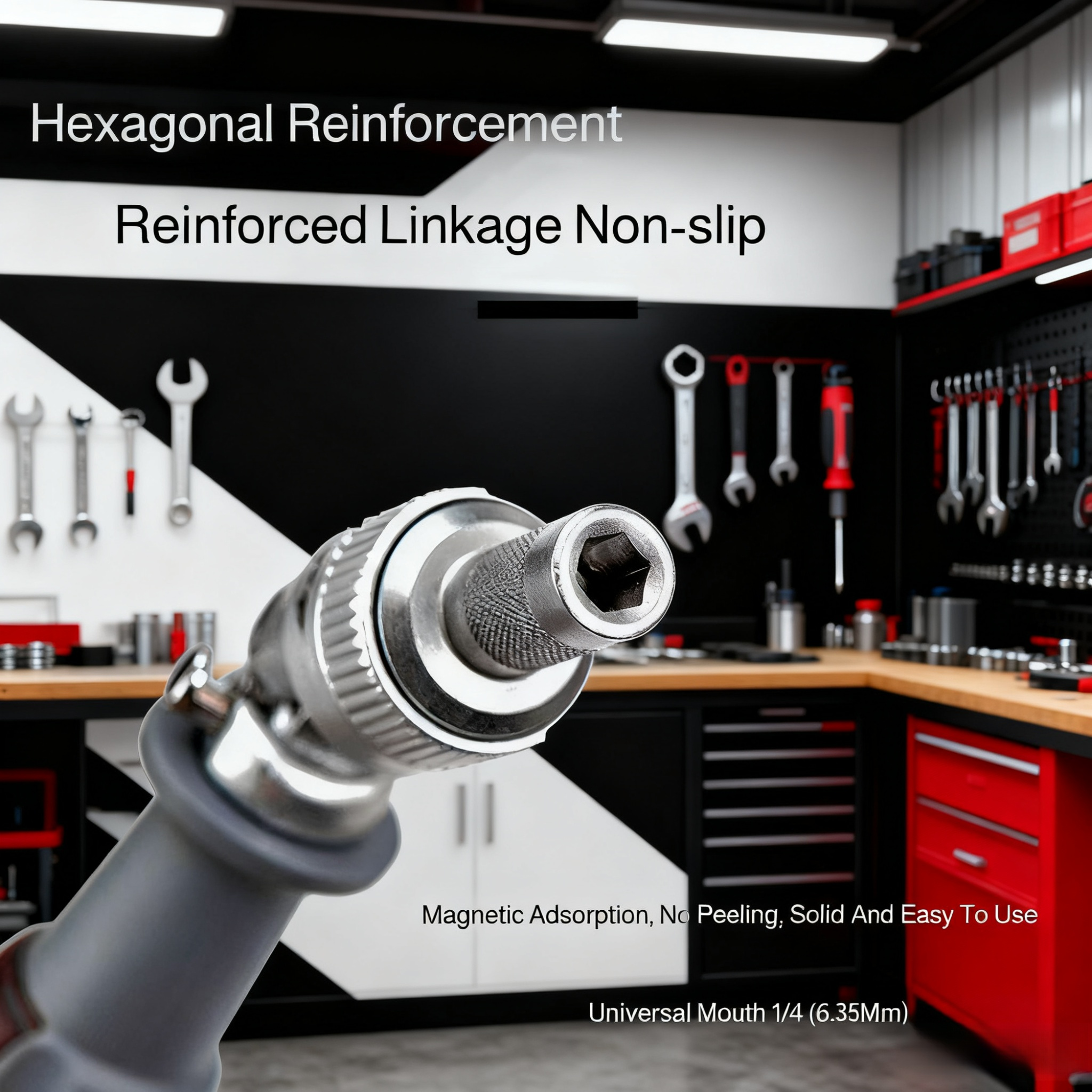 Close-up of ratchet screwdriver handle with ergonomic design