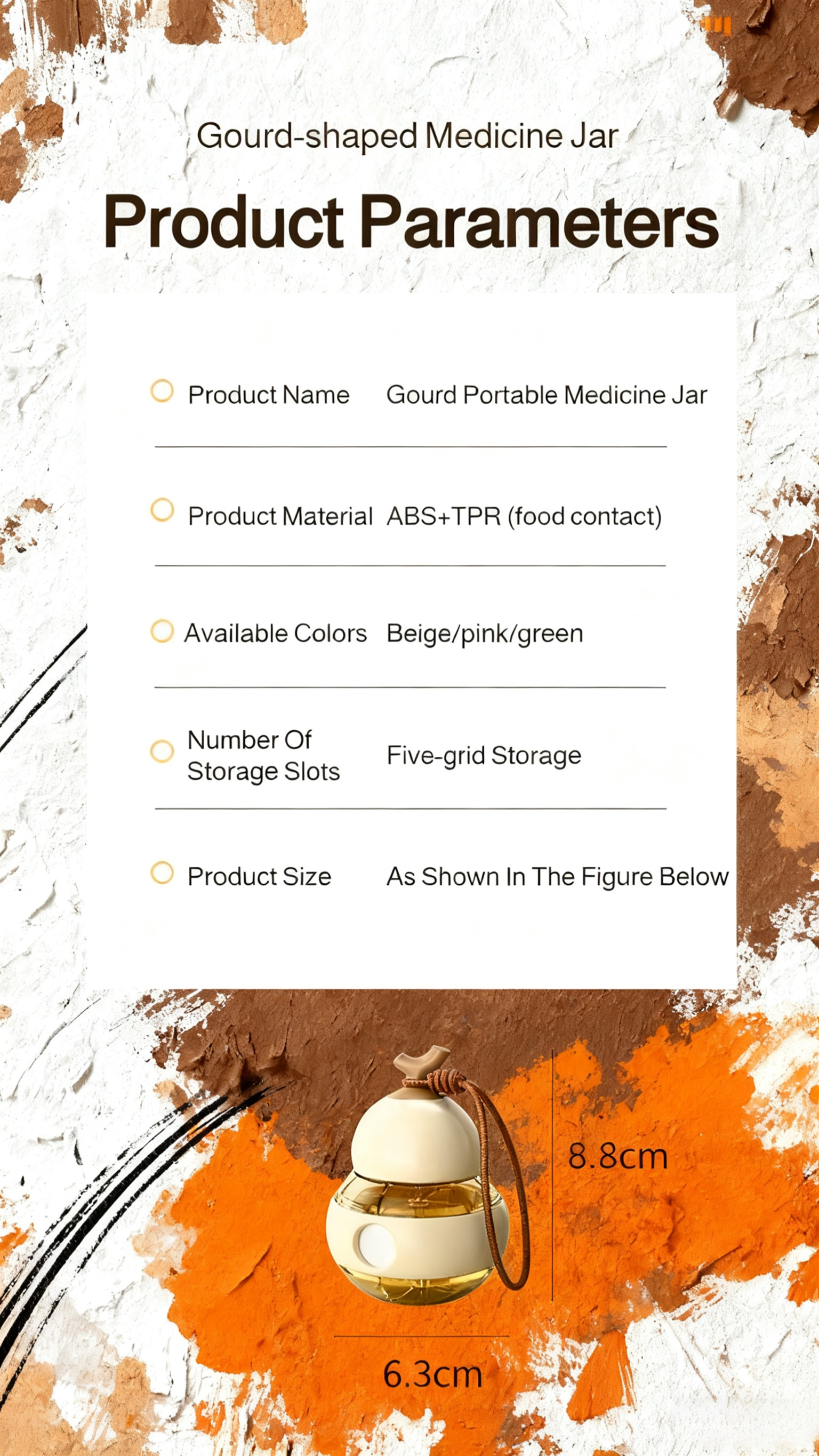 Small pill container for vitamins and tablets