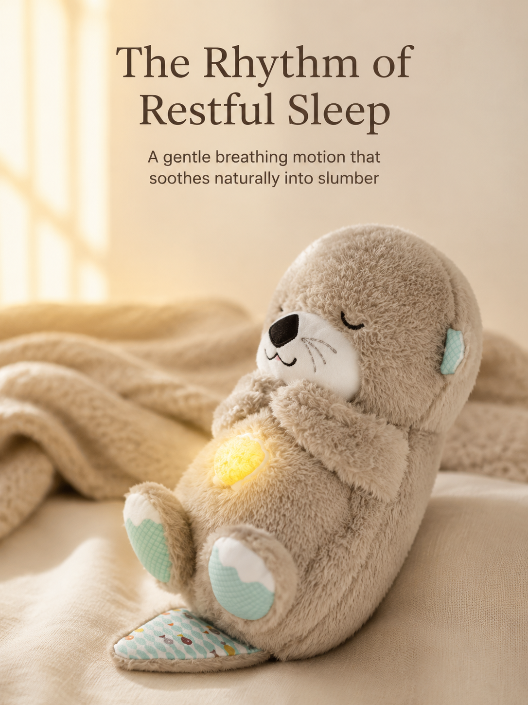 Child cuddling Breathing Bear Sleeping Doll
