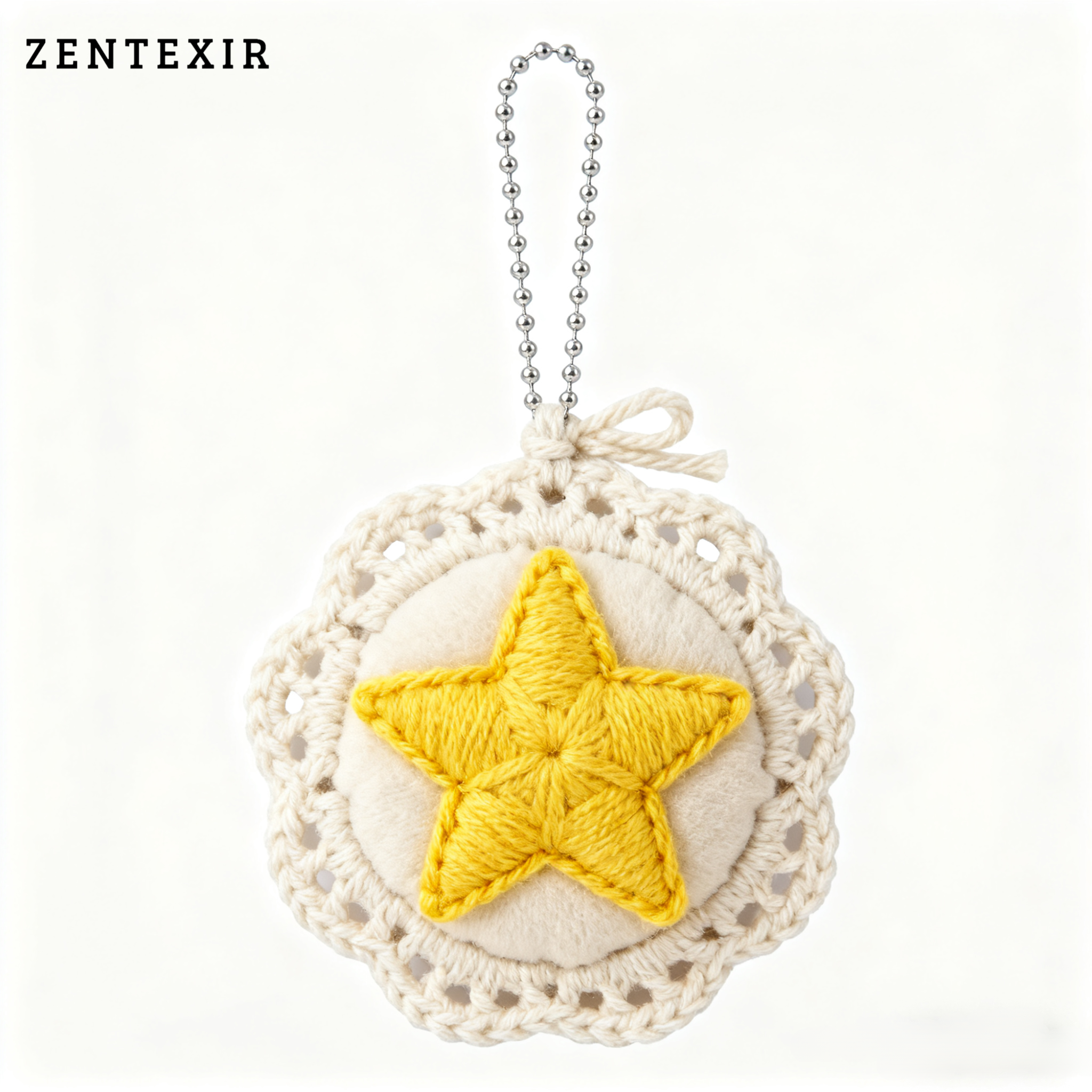 DIY handgewebter gehäkelter Sternanhänger als Weihnachtsdekoration