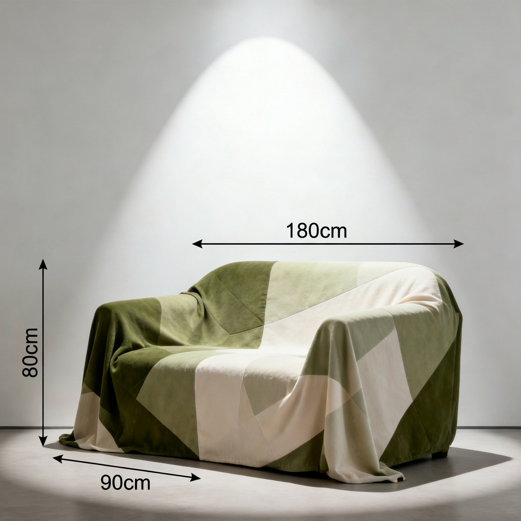 Living room decor with green and white sofa dust blanket