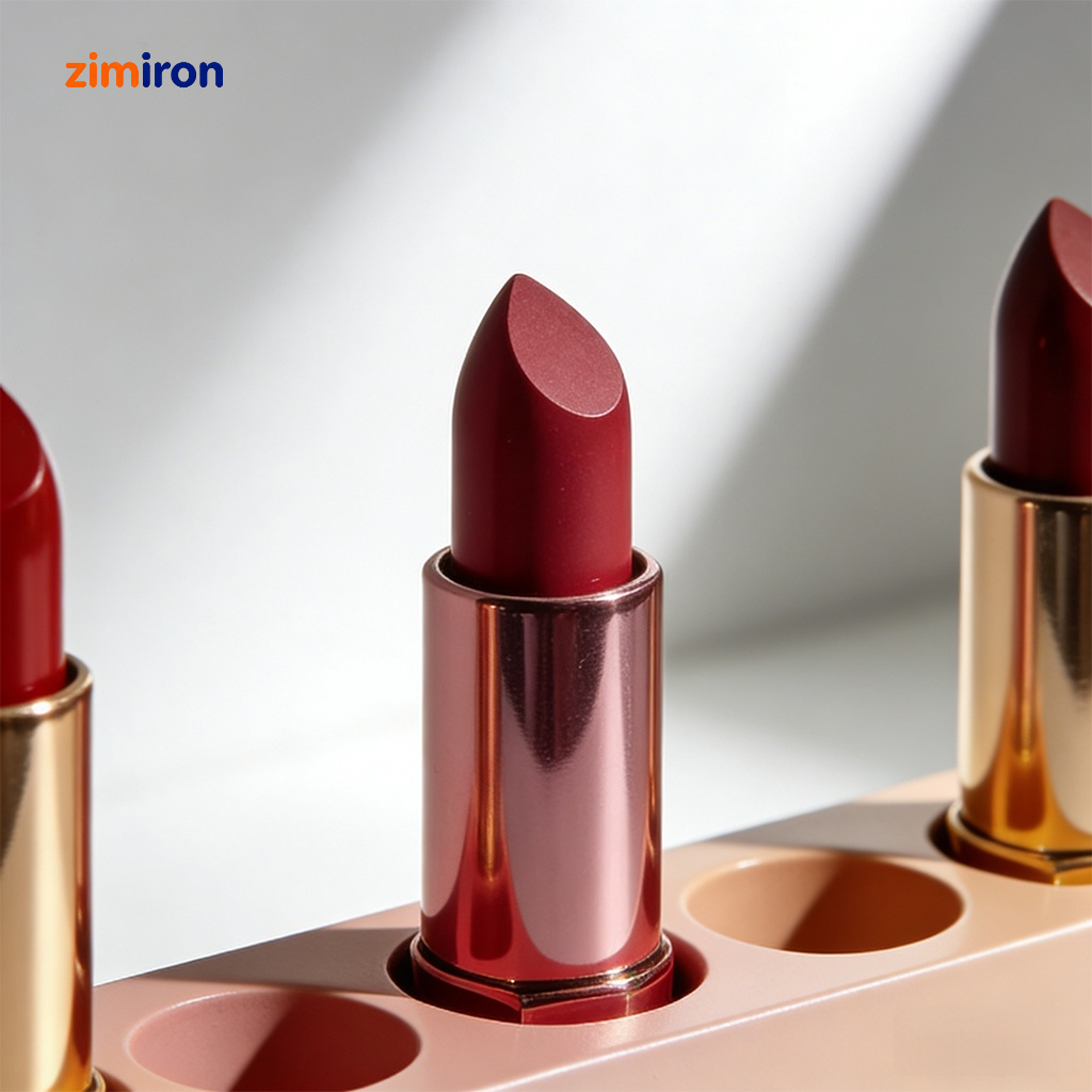 Magnetic lipstick holder displaying assorted lipsticks