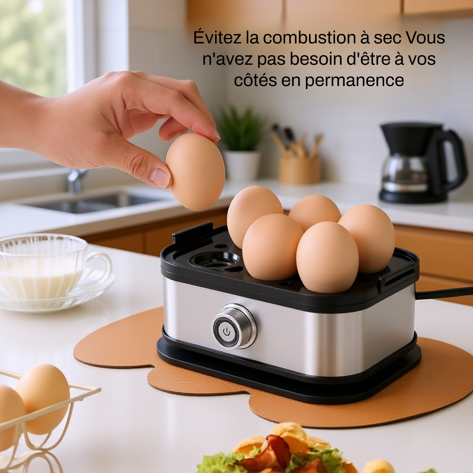 Cuiseur d'œufs compact pour cuisine moderne