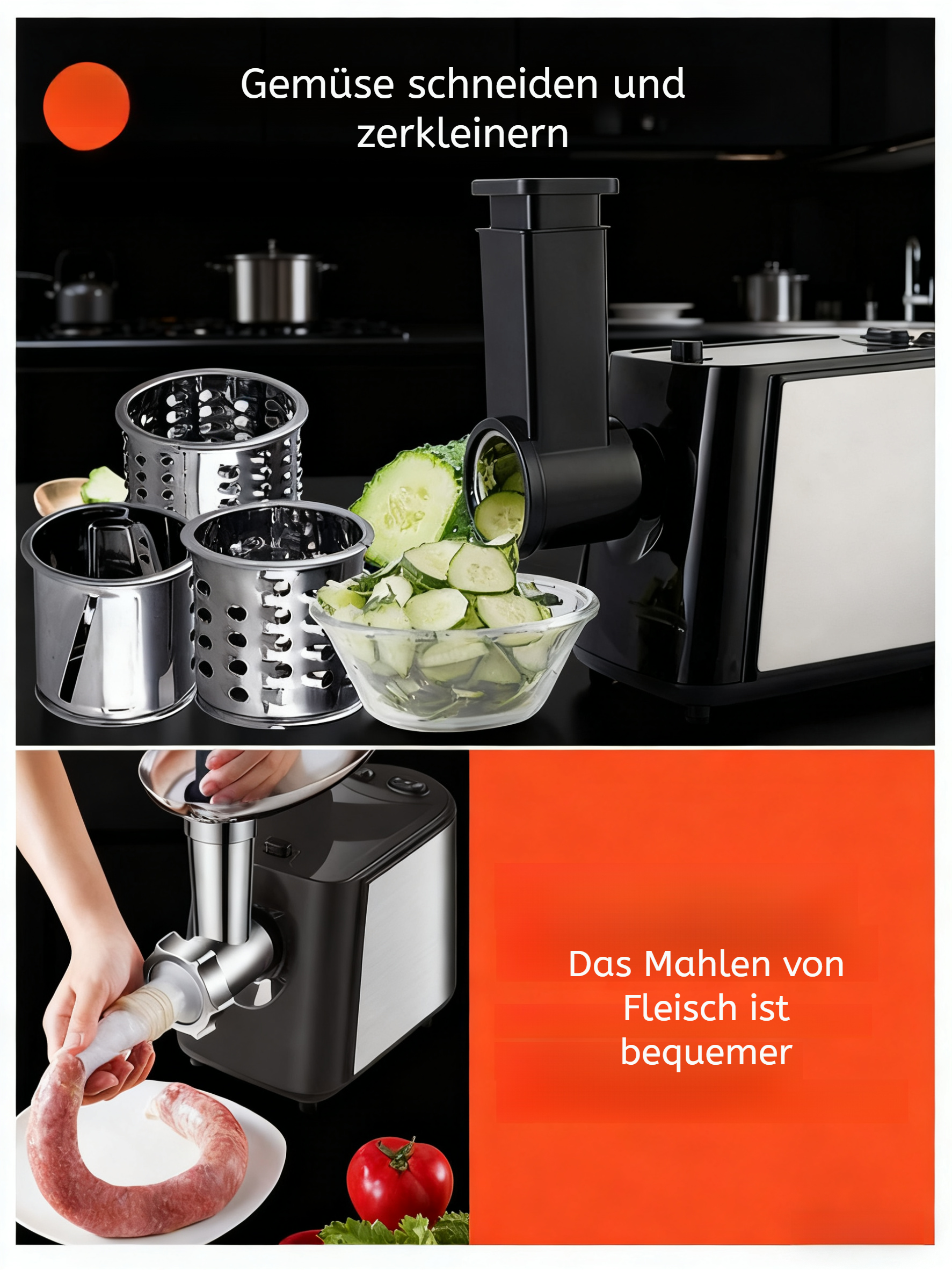 Bedienfeld der elektrischen Wurstmaschine aus Edelstahl