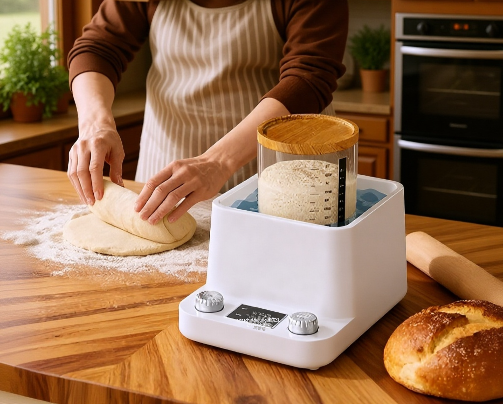 Temperierbarer Sauerteig Gärbehälter Nahaufnahme