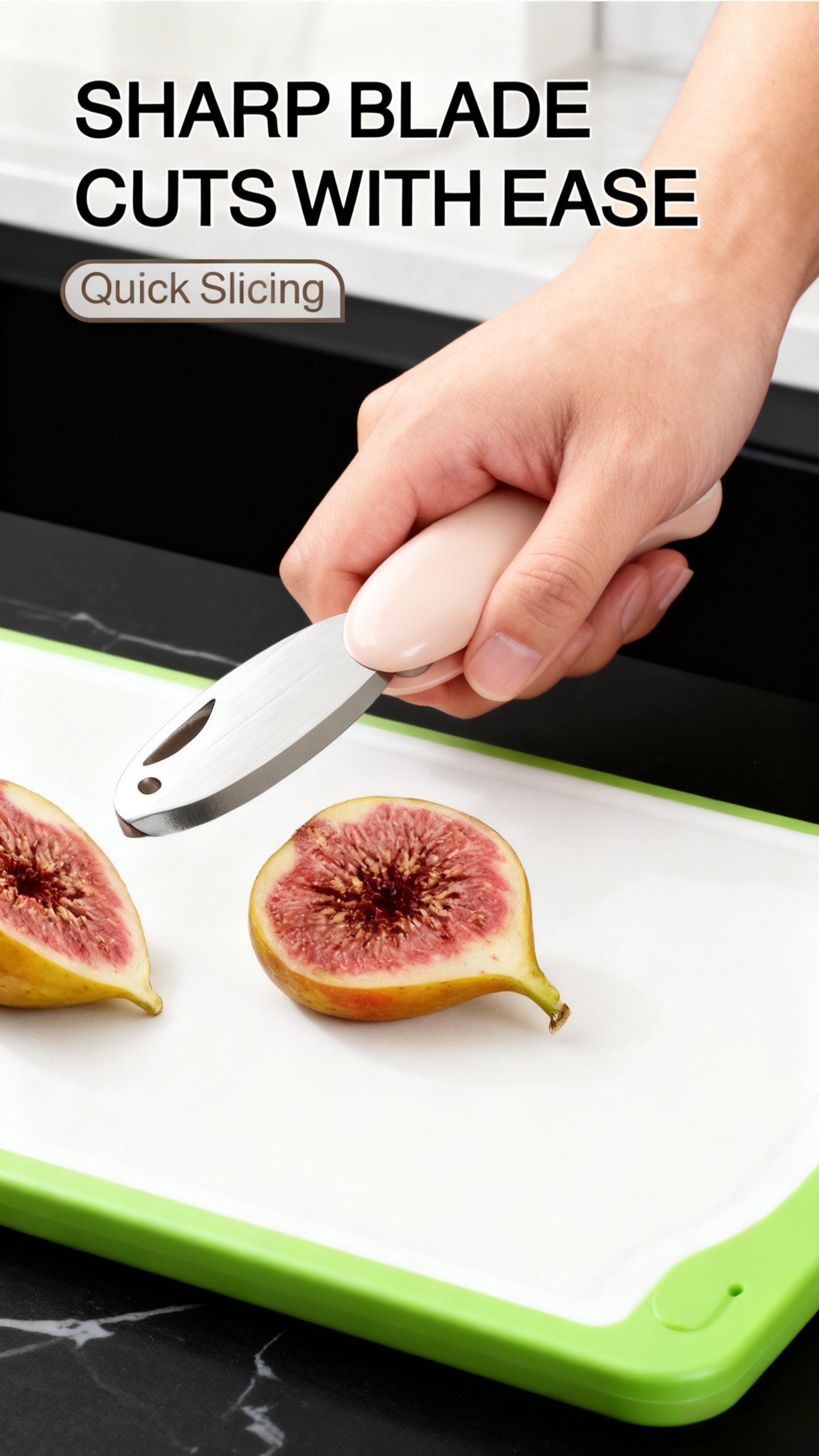 Keychain fruit peeler peeling an apple