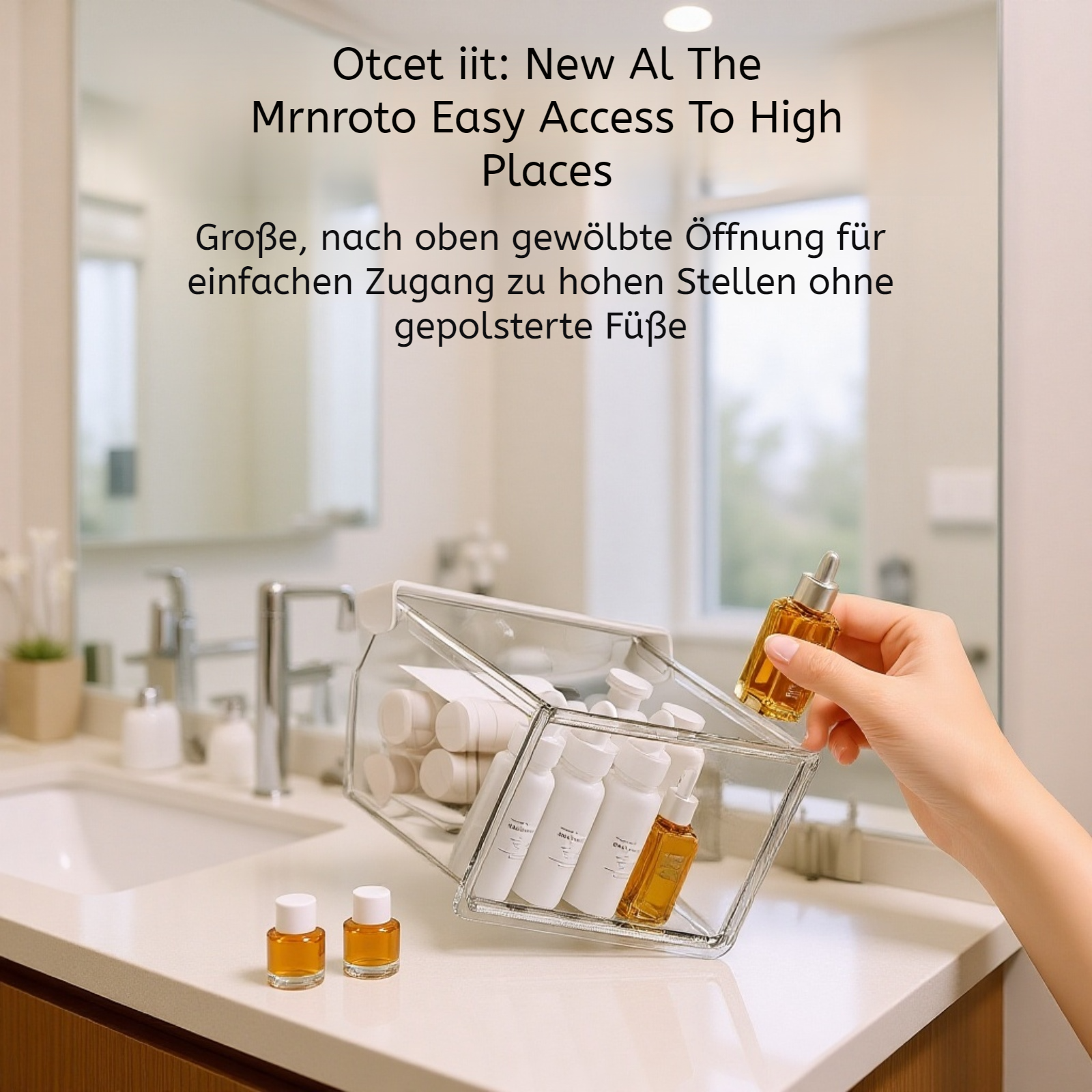 Aufbewahrungsbox mit geneigtem Design für bessere Übersicht