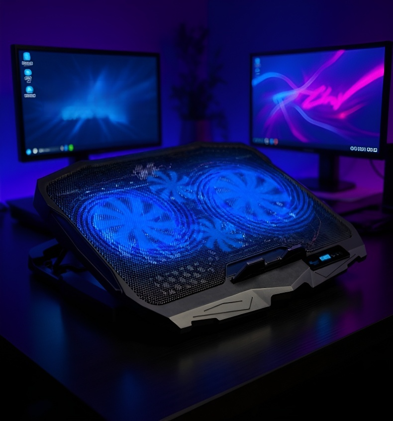 Adjustable Speed Laptop Cooling Fan with Stand front view