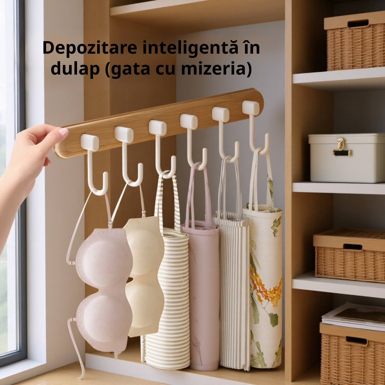 Agățător cu montaj rapid pe suprafețe netede