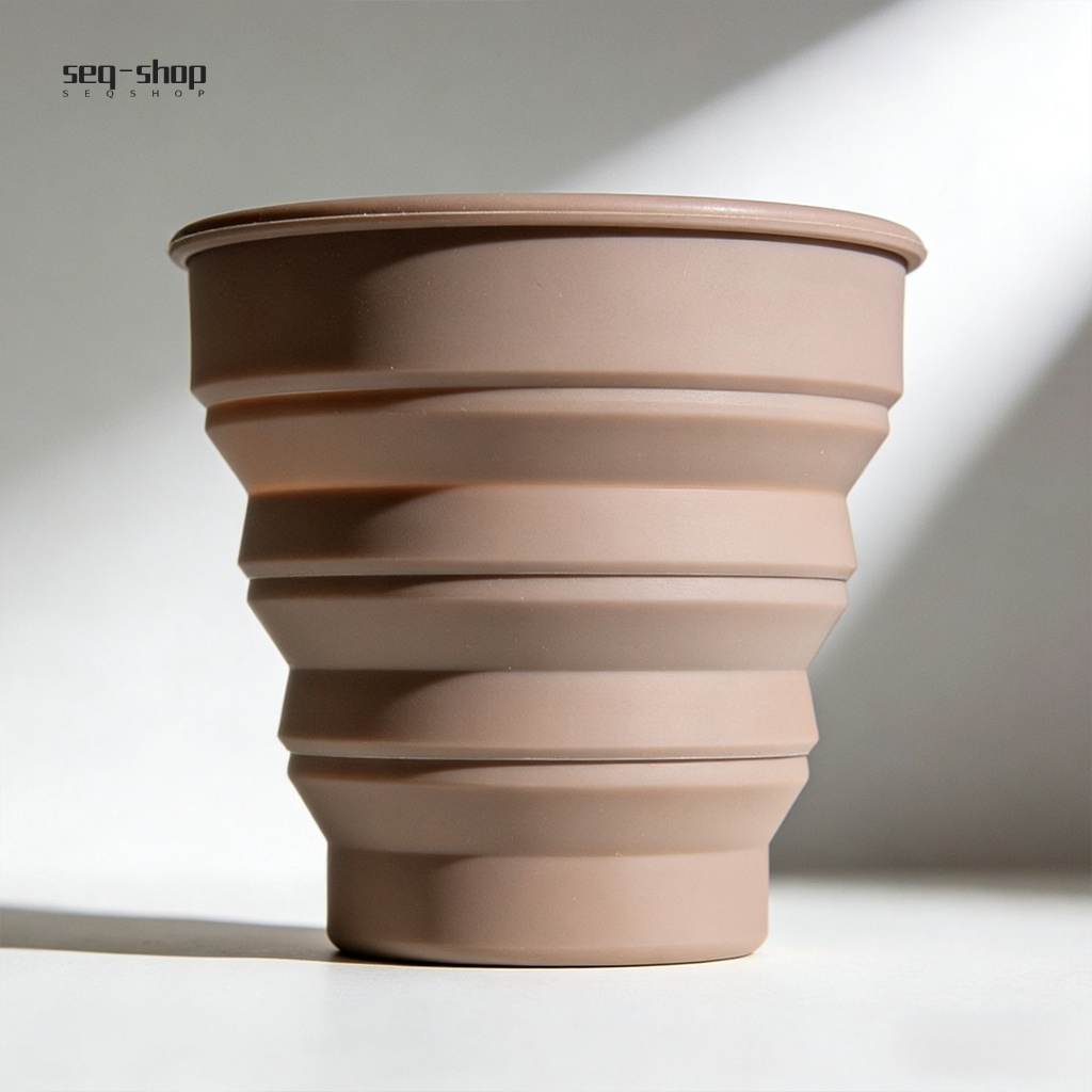 Telescopic cup expanded and ready for use