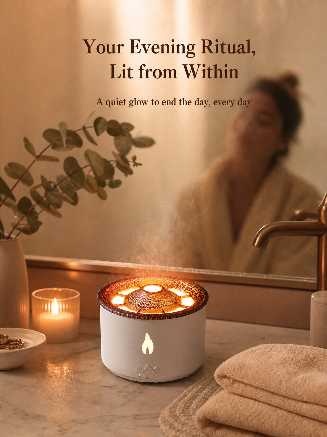 Essential oil diffuser creating soothing mist