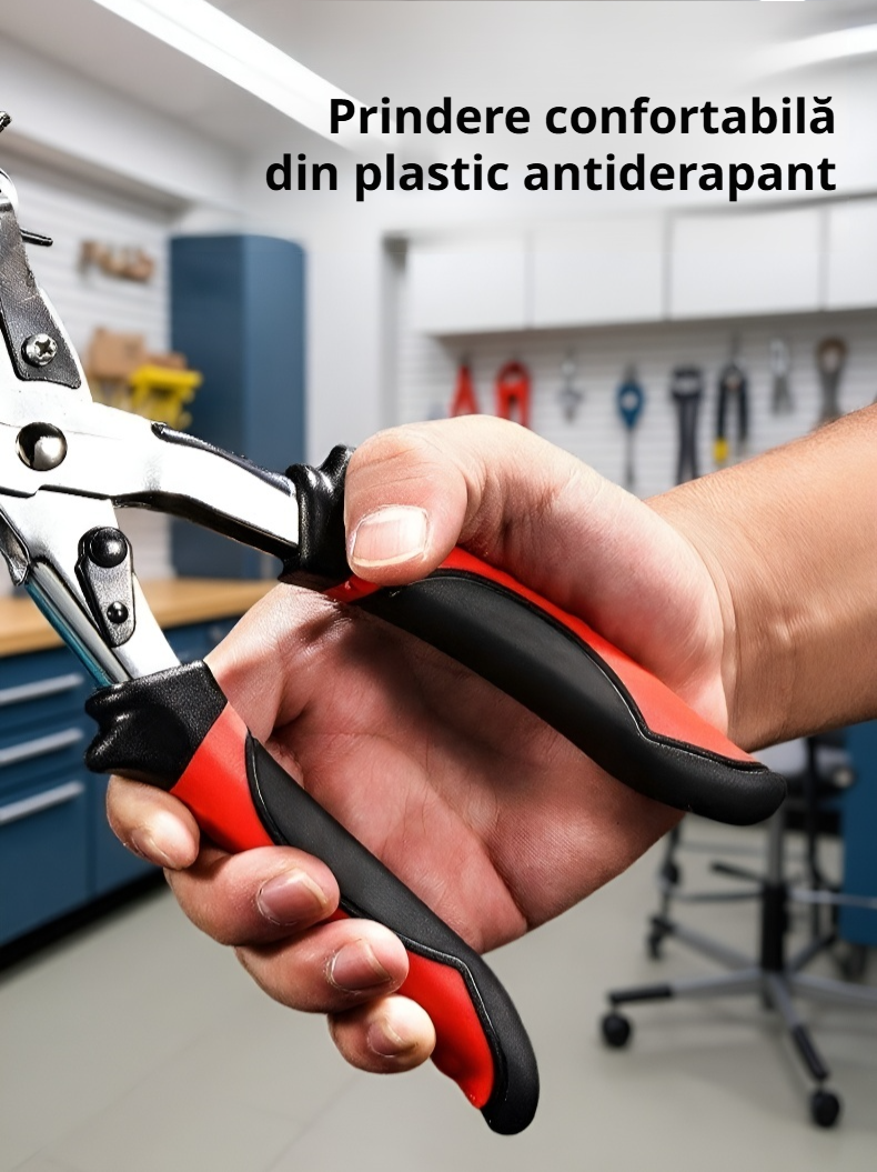 Unealtă de făcut găuri în curea - vedere laterală