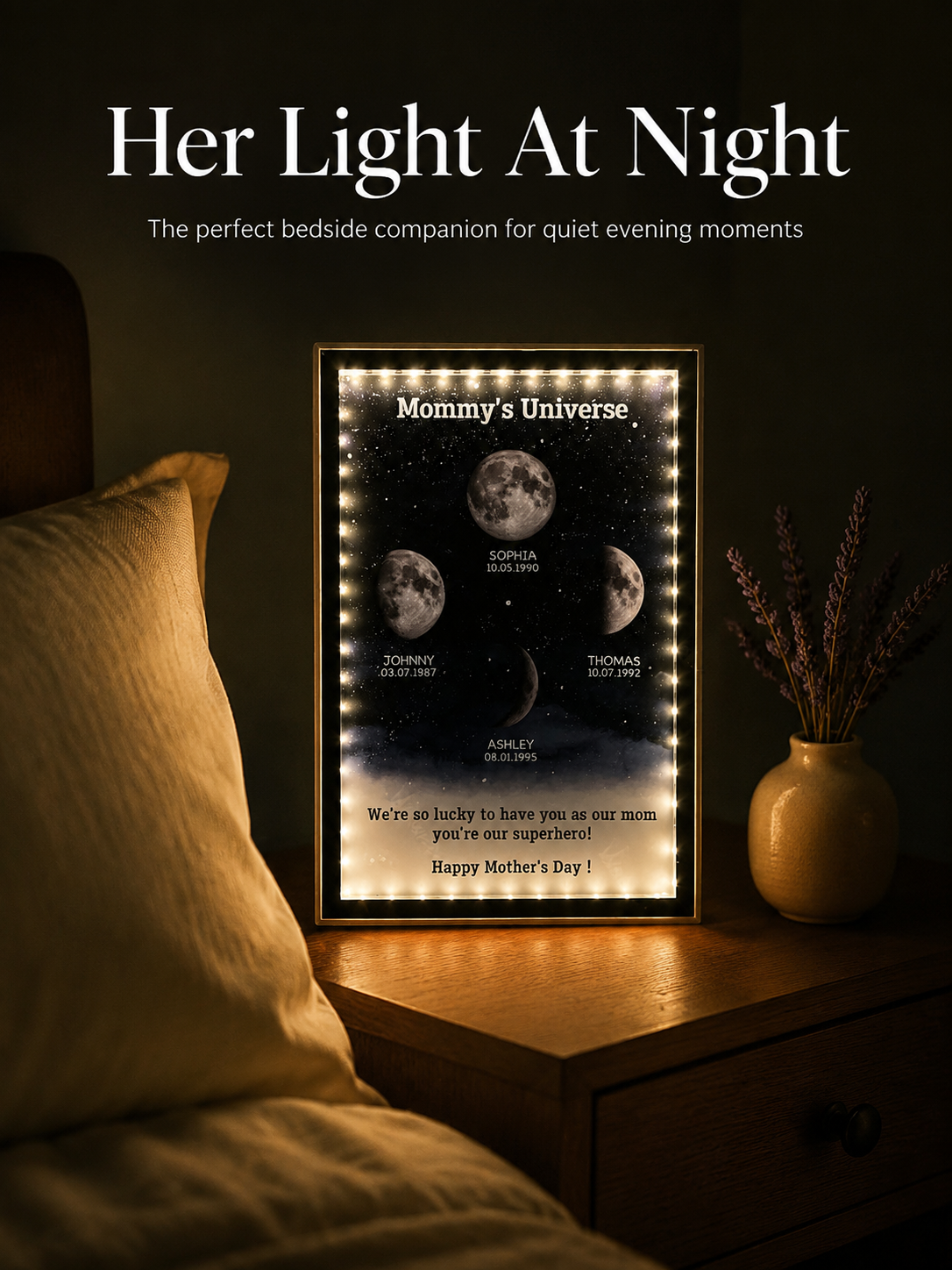 Unique personalized moon lamp for mom