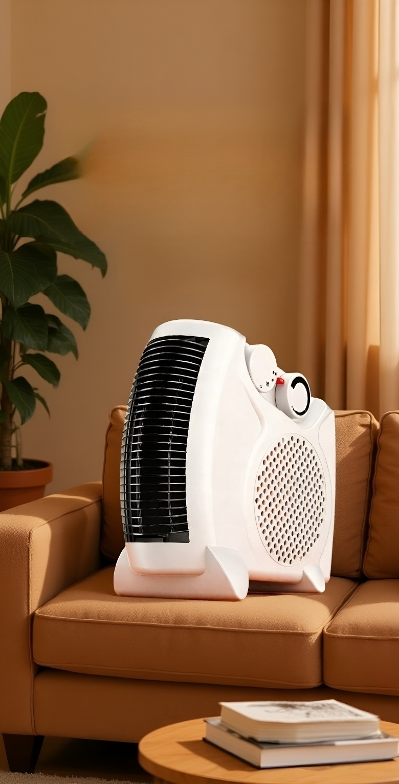 Vue rapprochée du chauffage électrique Little Sun avec design contemporain