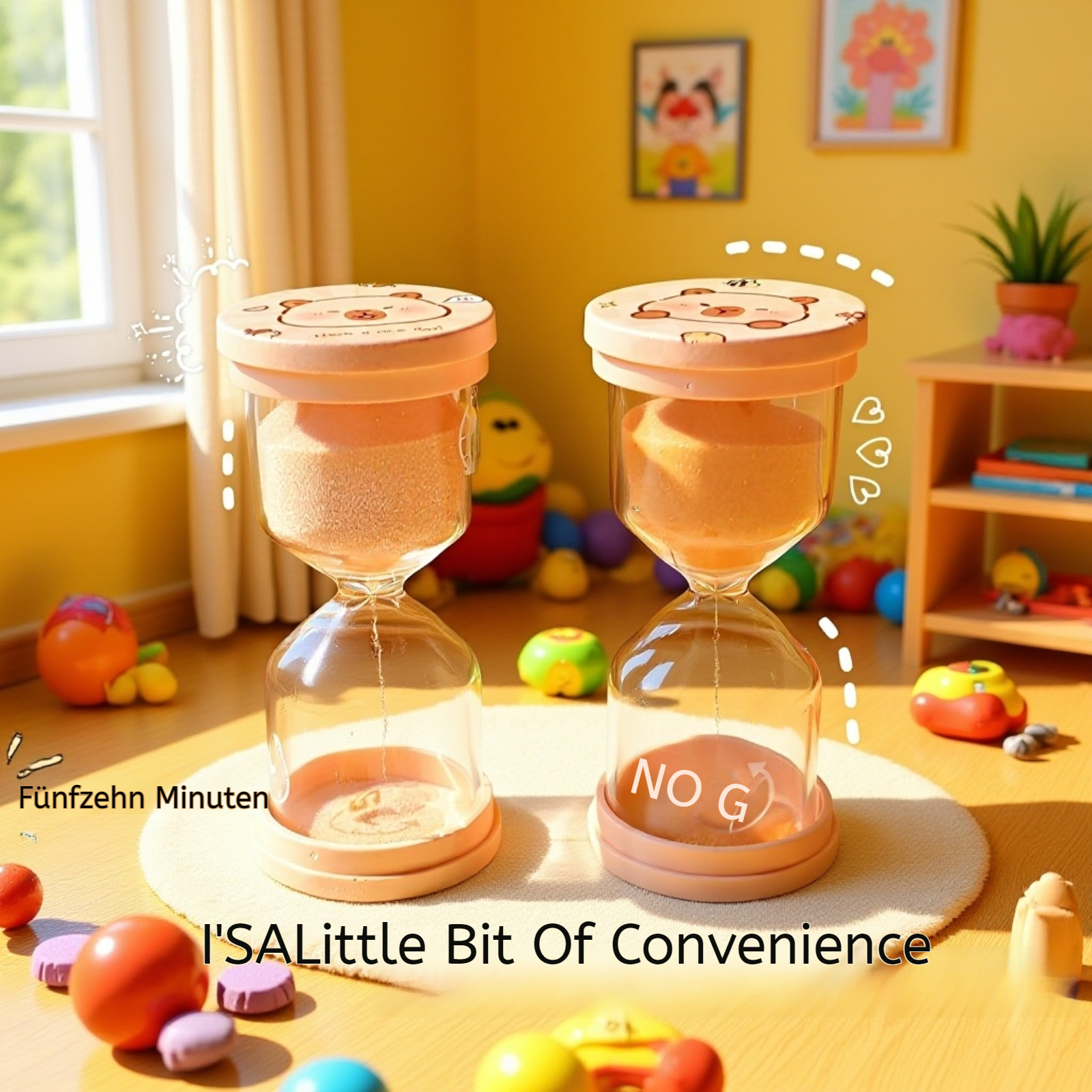 Capybara-Sanduhr als Küchentimer verwendet