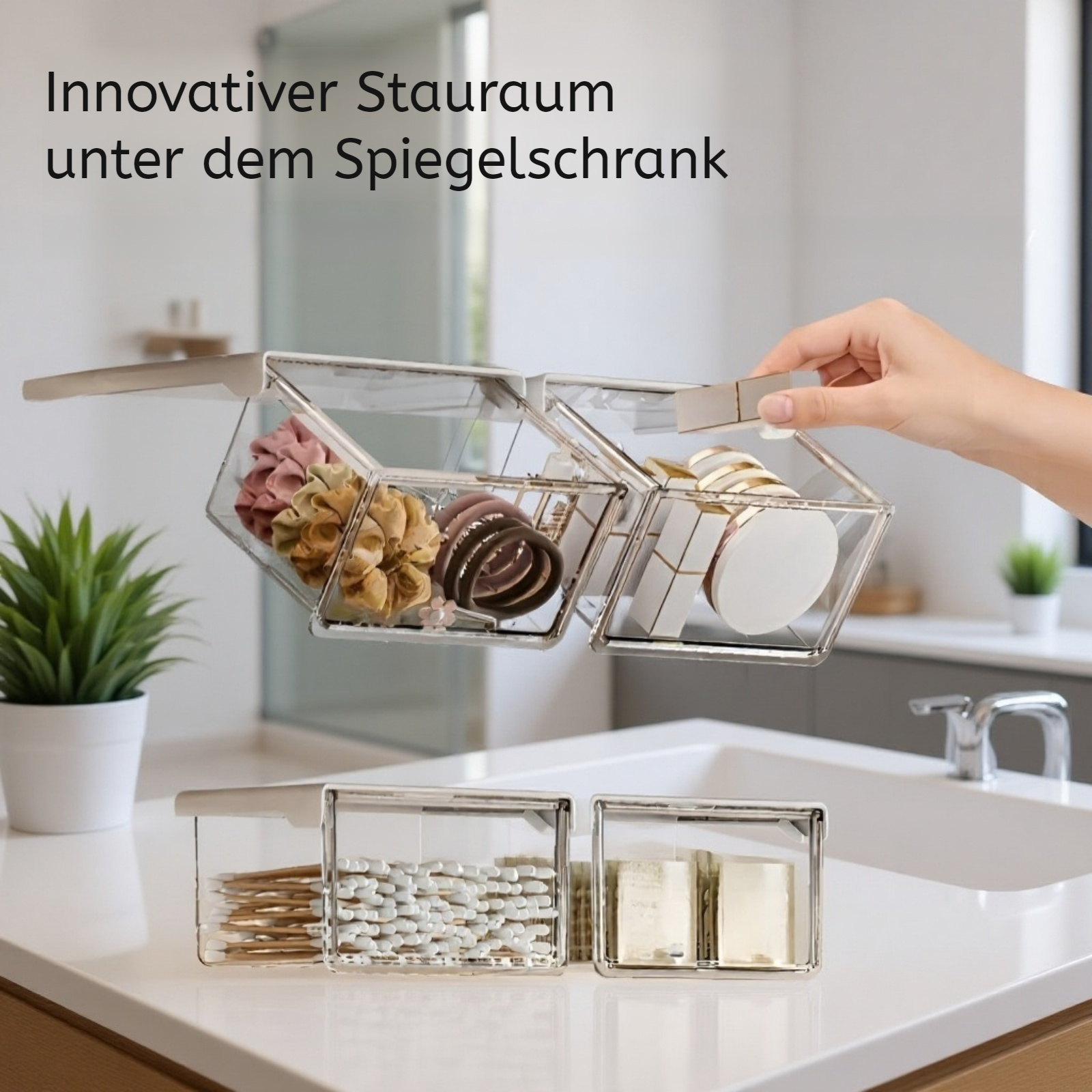 Transparente Aufbewahrungsbox für den Tisch mit 33 Grad Neigung