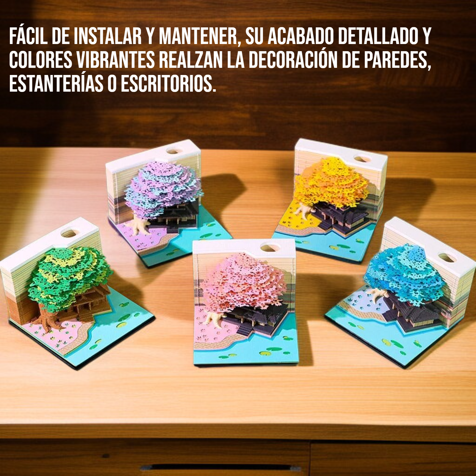 Adorno tridimensional 3D del árbol de la vida en madera