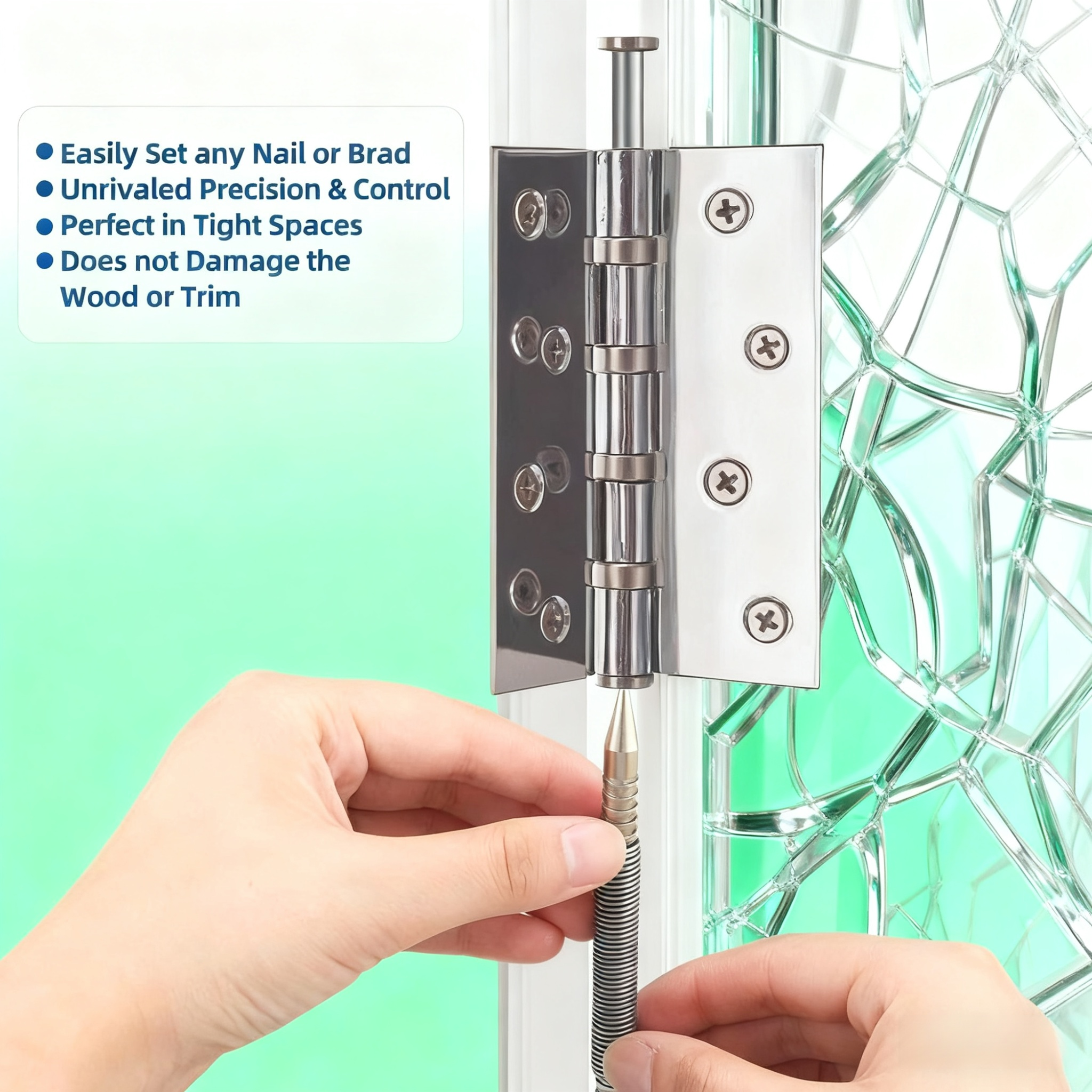 Nail punch set used in woodworking project