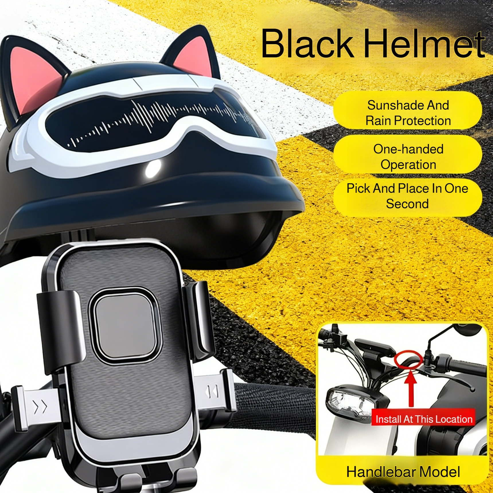 Easy-to-install waterproof phone holder for cycling