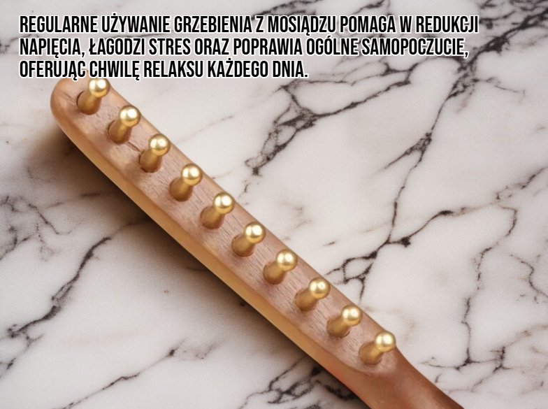 Grzebień mosiądz relaksacyjny do włosów