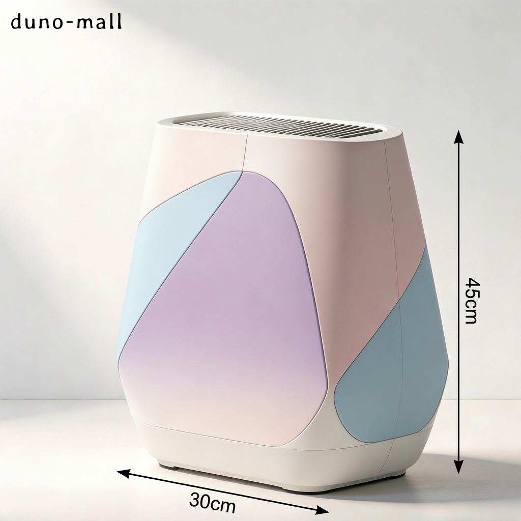 Compact air purifier on office desk