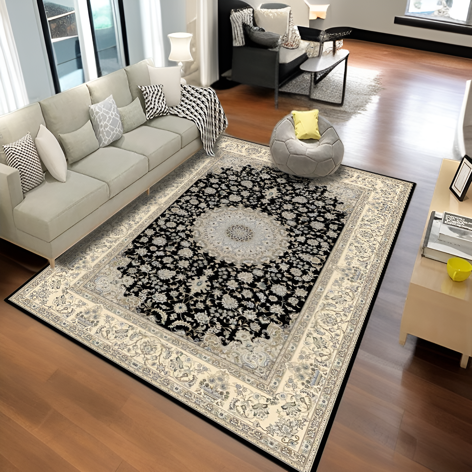 おしゃれな模様のリビングカーペット