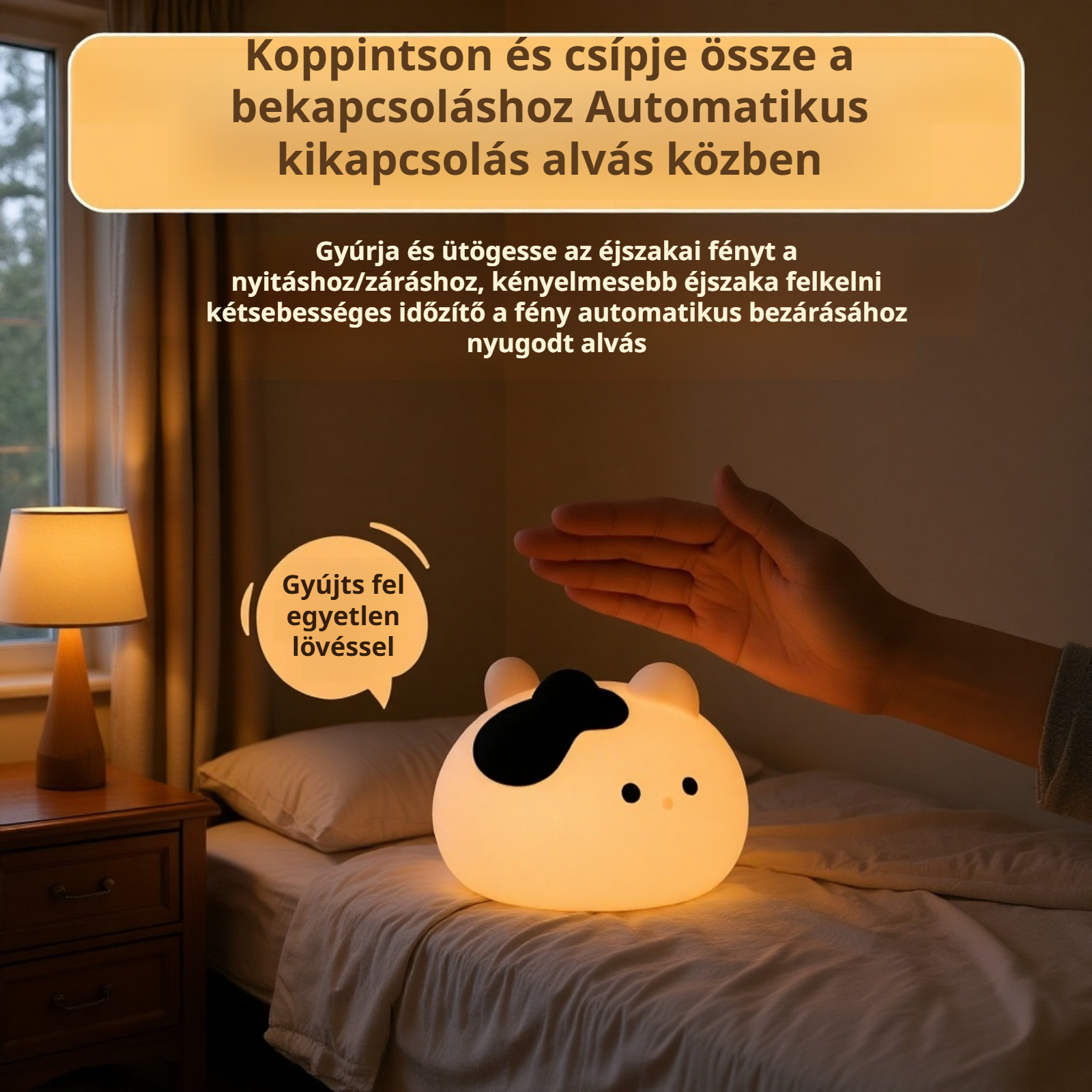 Gyerekszoba világítás Macska Alvó Lámpával
