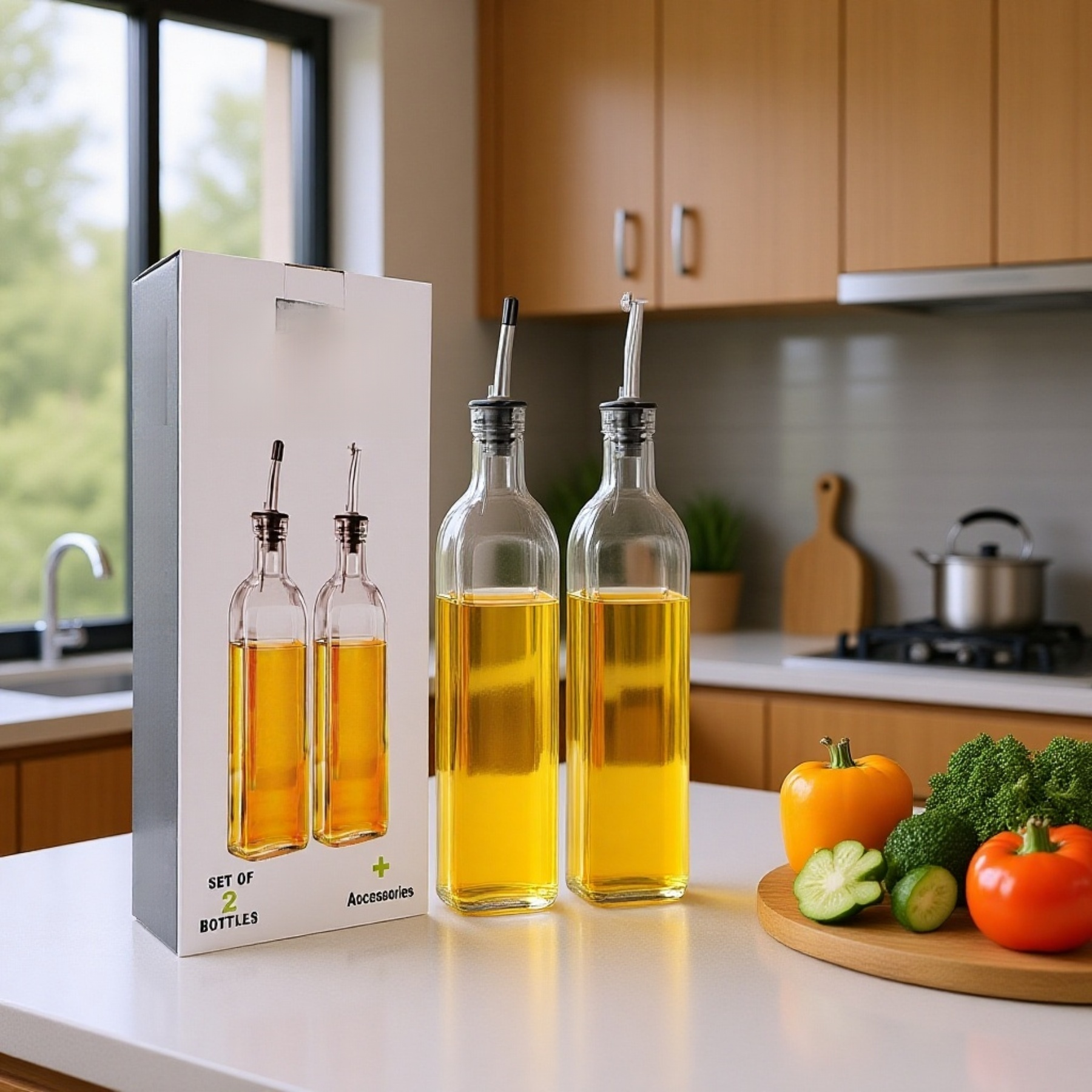 Kitchen seasoning bottle set for cooking wine, soy sauce, and vinegar