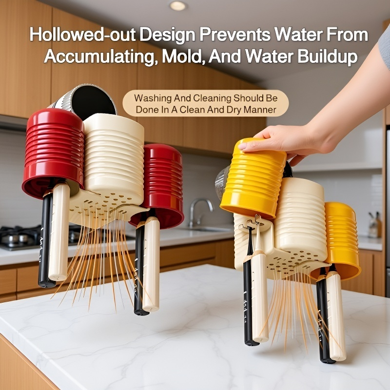 Suction cup toothbrush holder rack mounted on bathroom wall