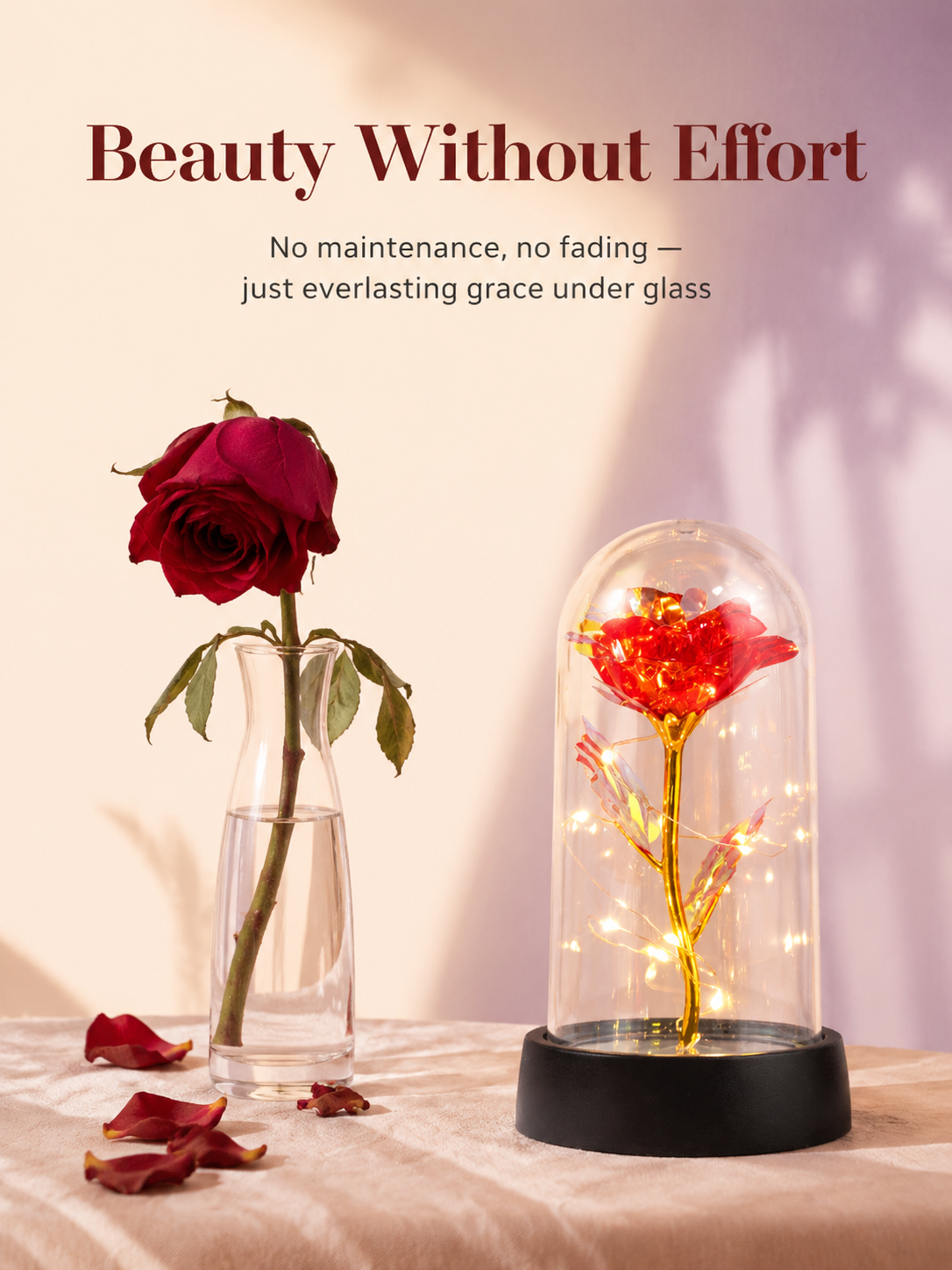Timeless preserved rose lantern for special occasions