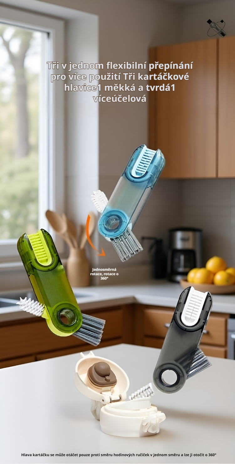 Kartáč na mytí hrnků a sklenic v kuchyni