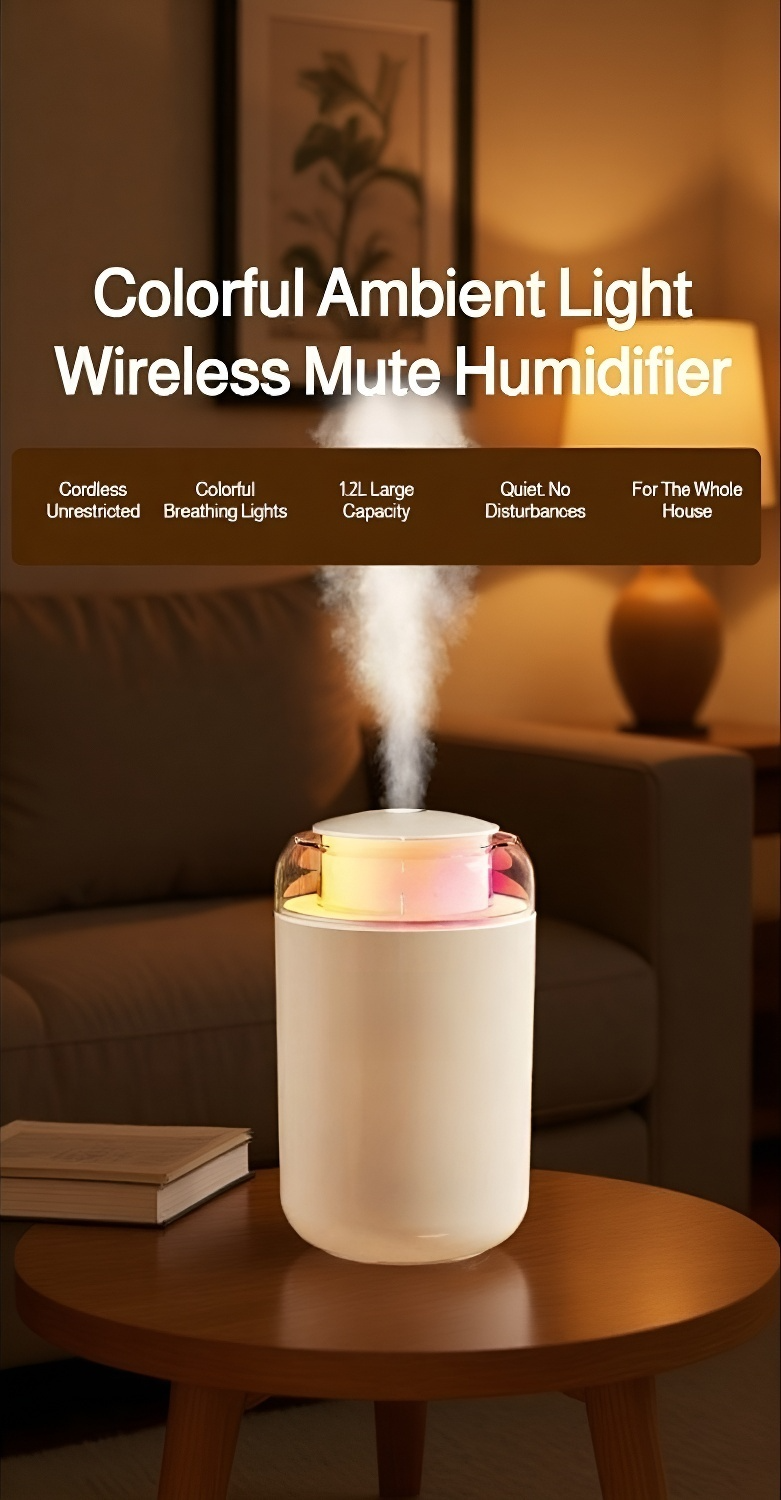 USB rechargeable humidifier with wireless convenience